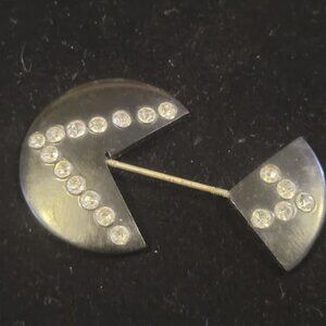 Vintage 1920s black and rhinestone double-ended hat pin